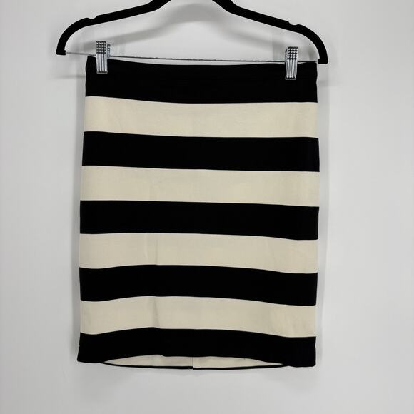 Fossil Skirt Womens Small Black White Striped Pencil Stretch Pull On Nautical - Picture 1 of 6